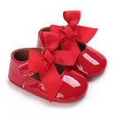 Spring and Autumn New Newborn Girl Infant Anti slip Walking Shoes, Girl Baby Red Comfortable Rubber Sole Bow Shoes Walking Shoes