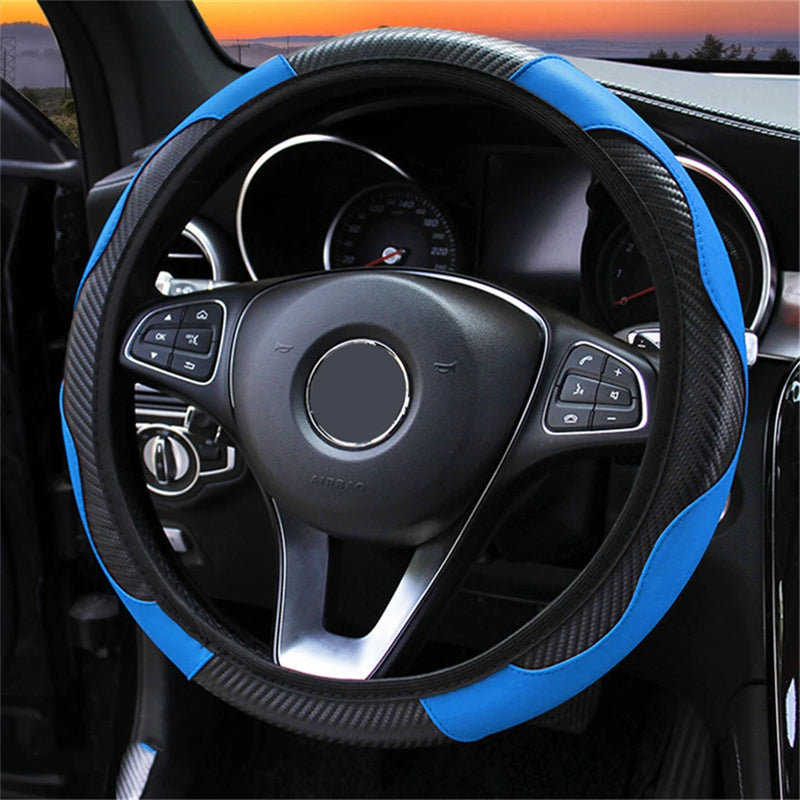 Breathable Leather Car Steering Wheel Cover For Jeep Grand Cherokee Liberty Compass Patriot Wrangler 2 3 4 Anti-Slip Dust-proof