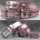 Rivet PU  Leather men's belt Fashion alloy belts Buckle luxury brand jeans belts for men business belt female belt
