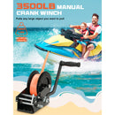 Steel Hand Winch Heavy Duty Rope Crank 3500lb Winch Trailer Manual Strong Winch Trailer Tool for Trailer Boat or ATV Towing