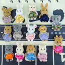 Easter Bunny 1:12 2pcs Furniture Simulation Forest Animal Baby Toy Rabbit Family Dollhouse Character Collection Toys 4.5cm Set