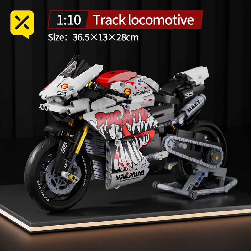 ToylinX 883pcs Motorcycle Building Set 1:10 Model Kit Building Block Car for Kid Adults Festive Gifts Christmas Halloween Easter