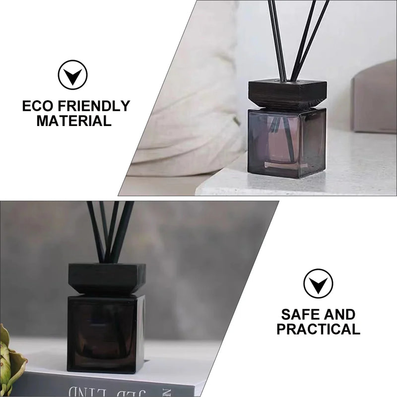 Aromatherapy Bottle Rattan Diffuser Container Kit Empty Glass No Fire Square Fragrance Fire-free Oil