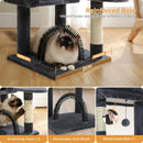 Height 120CM Cat Tree Condo for Indoor Multi-Layer Cat Tower with Self Groomer Sisal Scratching Posts Large House Hummock Perch