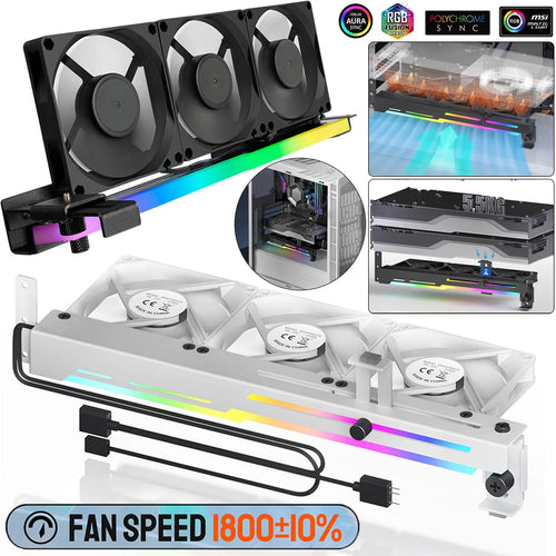 GCC-PRO Graphics Card Radiator Holder PC Cooling Fan 5V 3Pin ARGB Horizontal GPU Video Card Stand 1800RPM Cooling Fan for PC