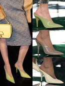 2025 Women's Summer New High Heel Sandals, Pointed Sexy Party Banquet, European and American Large Hollow Sandals