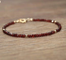 Garnet bracelet, January birthstone bracelet, Red garnet bracelet, Mothers Day present, January birthstone