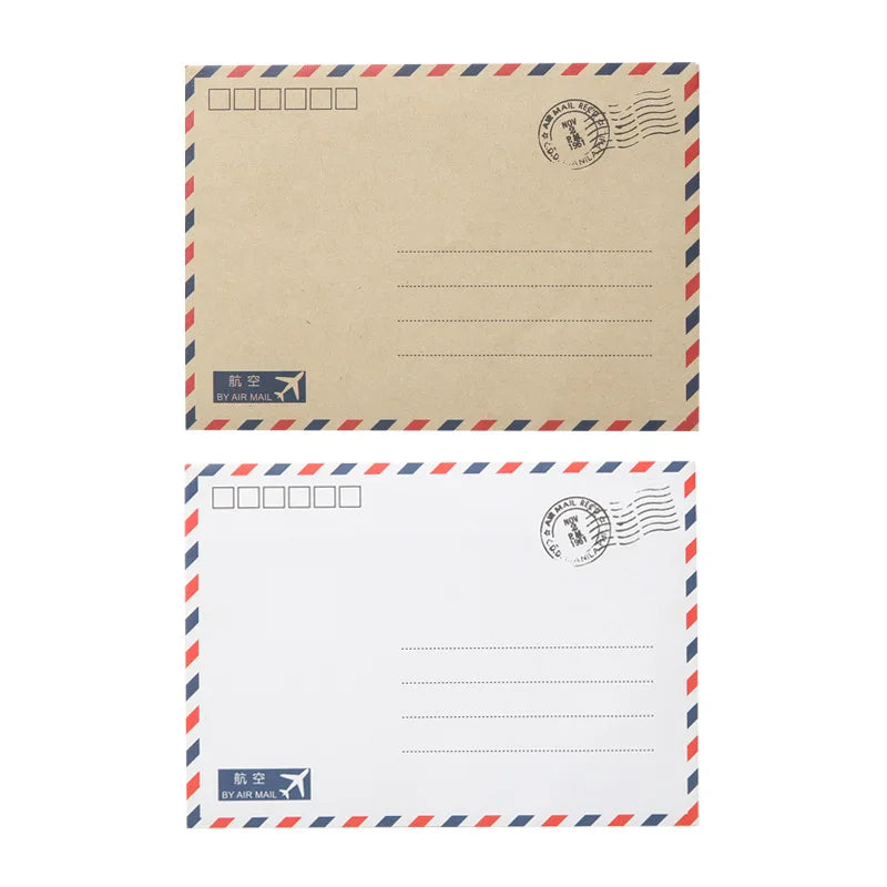 8pcs/pack 17.5x12.5cm Post Paper Envelopes  White Kraft Color Air Mail Letter Envelope