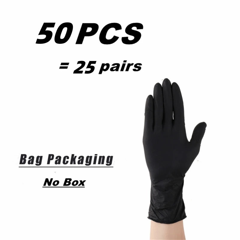 20/50/100PCS Black Nitrile Gloves Disposable Gloves for Household Cleaning Kitchen Dishwashing Work Tattoo SPA Gloves Latex Free