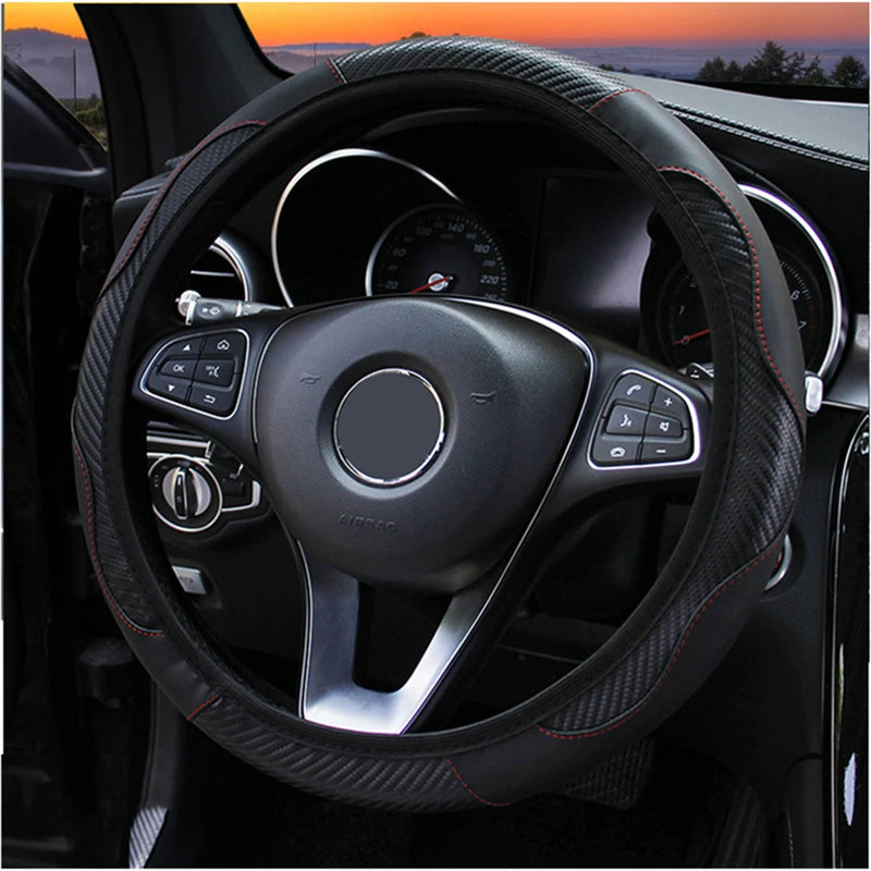 Breathable Leather Car Steering Wheel Cover For Jeep Grand Cherokee Liberty Compass Patriot Wrangler 2 3 4 Anti-Slip Dust-proof