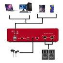 MD22 Recording Sound Card 48V Phantom Power USB Audio Interface 24-bit/192 KHZ for Audio Equipment Guitar