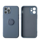 360 ° Rotating Metal Ring Holder Liquid Silicone Shockproof Soft Phone Case For IPhone 16 Pro Max 14 12 11 15 Pro Max Back Cover