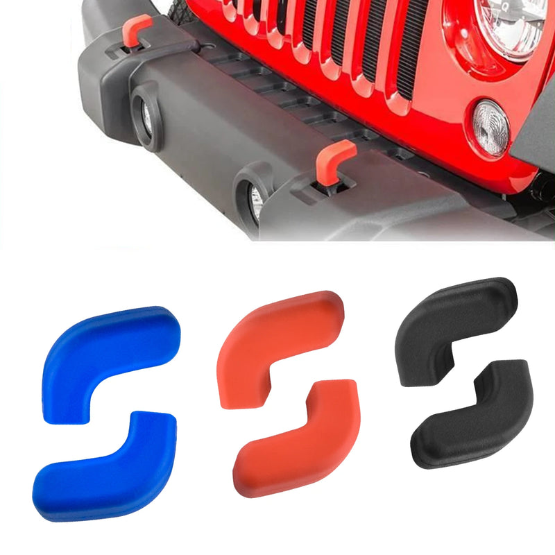 2Pack For Jeep Wrangler JK JL Gladiator JT 2007-2023+ Front Bumper Tow Hook Covers Towball Hook Protector Car Accessories New