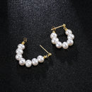 5-6mm Natural Freshwater Pearls Flat Round Shape Earrings 925 Sterling Silver Fashion Trendy Style Jewelry Gifts for Women