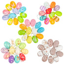 12pcs Plastic Painted Easter Eggs Hanging Ornament DIY Easter Egg Pendant For Home tree Decoration Happy Easter Party Kids gift