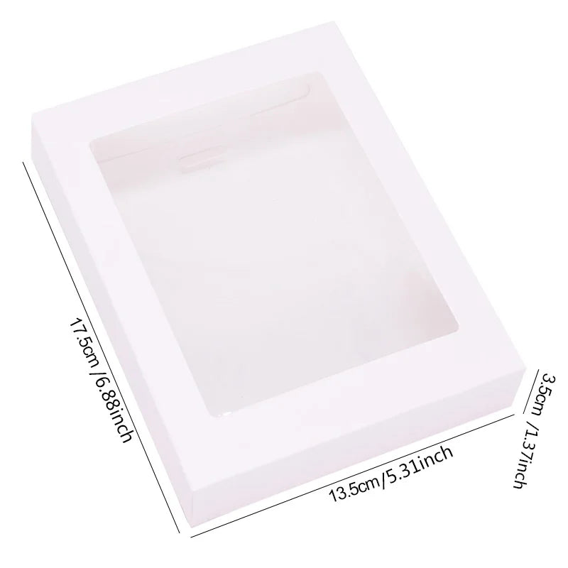 6Pcs Black/White Kraft Paper DIY Gift Box With Window Wedding Birthday Party Decoration Cake Packaging Box Event Party Gift Case