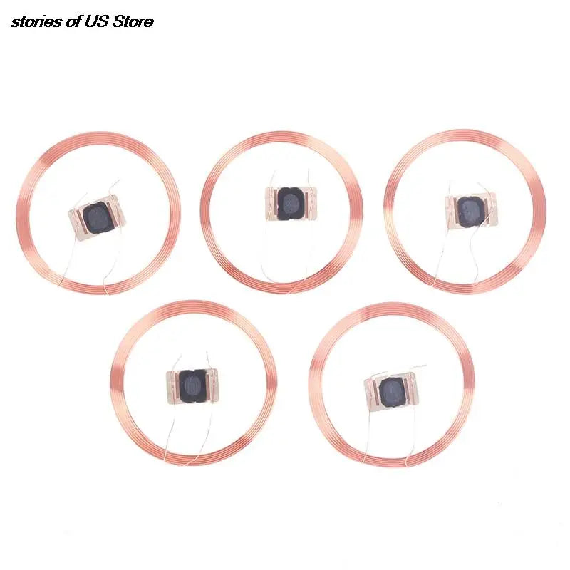 5pcs/set 13.56MHZ UID IC Card ID Rewritable Changeable Chip Keyfob RFID Self-adhesive Coil