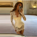 The Nocturne | Lace Corset Mini Dress with Fishbone Waist