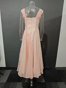 DEAT Elegant Dress Strapless Gauze High Waist Pleated A-line Big Swing Women's Evening Party Dresses 2026 Spring New 35Z2614