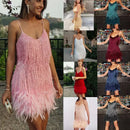 2024 Sommer Pink Partykleid Abend Luxus Damen Kleidung Quaste Fransen Sexy Bodycon Kleid Club Outfits Vestidos