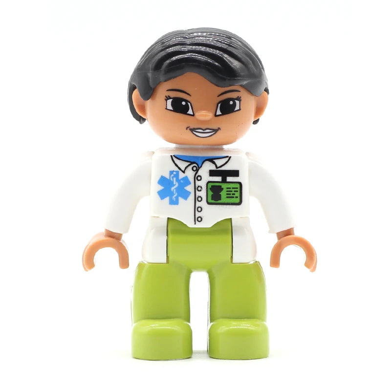 Big Size Action Figures City Princess Policemen Family Building Block Doll Character Accessory Assembly Toys for Children Gift