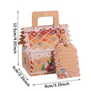 5/10pcs Christmas Gingerbread House Shape Gift Boxes Snowman Candy Snack Cookies Paper Box 2024 Xmas Party Decoration Supplies