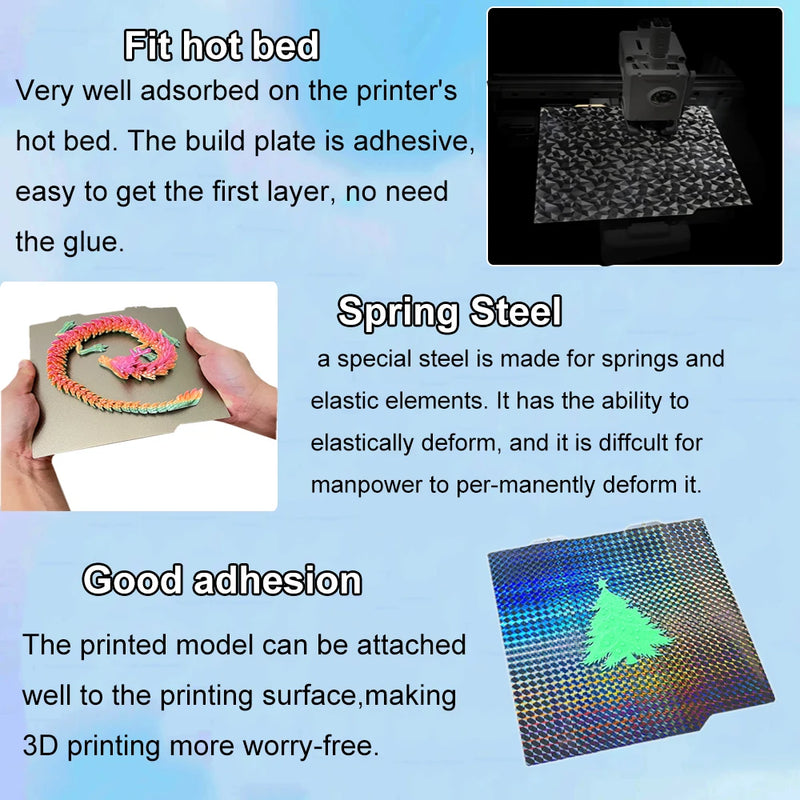 PEI Sheet for Bambulabs A1 Mini Bambu Lab Build Plate Smooh PEO PET H1H PEP Heat Bed Spring Steel Sheet Plate for Bamboo A1 Mini
