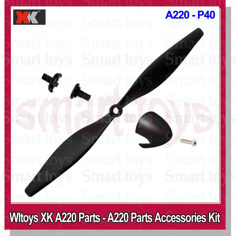 Wltoys XK A220 Receiver Servo Motor Fairing Cover Shell Blade Reduction Gear screws pull rod Propeller WL P40 RC Airplanes Parts