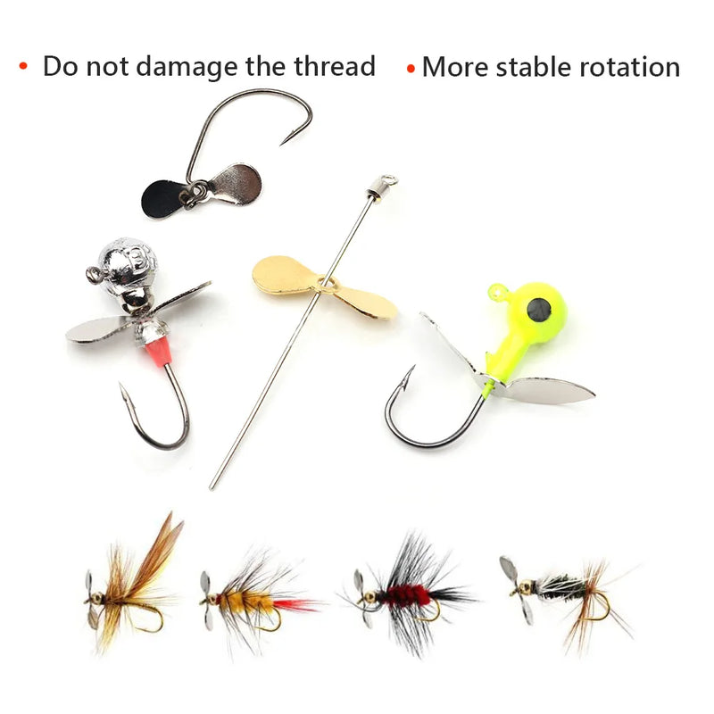 ICERIO 20pcs Turbo Propeller Spinner Blade Rotating Metal Blade For Fishing Flies Hook DIY Fishing Lure Bait Fishing Accessories