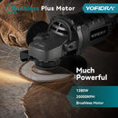 YOFIDRA 1200W 125MM Bürstenloser elektrischer Winkelschleifer Handheld Akku Polier- und Trennmaschine für 21V 18V Akku