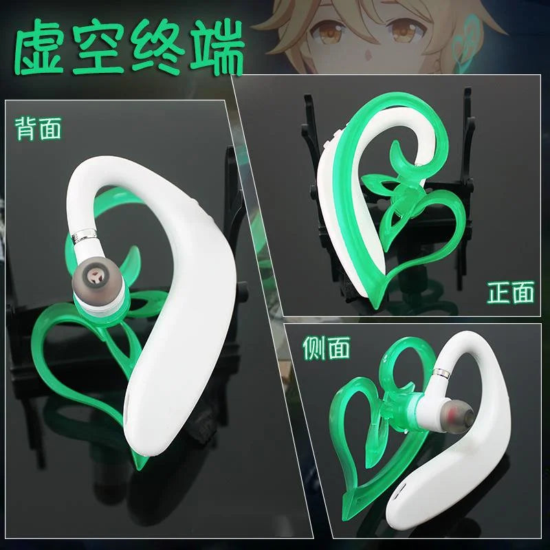 Genshin Impact Bluetooth Earphone Earwear Sumeru Cosplay Resin Luminous Akasha Terminal Ear Clips Props Earplug Jewelry Eardrop