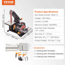 SucceBuy Belt Disc Sander Combo with 5A/4.3A/2.5A Induction Motor Sanding Machine Woodworking Deburring Grinder Combo Bench