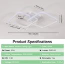 50W 5625LM LED Ceiling Light Dimmable,Ceiling Lamp with Remote Control 3000K-6500K 59cm,Modern Square Ceiling Lamps for Bedroom