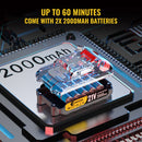 Conentool 21V Cordless Electric Lawn Mower 2*Batteries Grass Trimmer Adjustable Length Lightweight Household Garden Yard Cutting