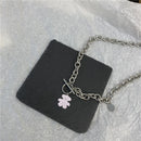 Trendy hip-hop love teddy bear pendant necklace, personalized, simple and versatile, niche design, collarbone chain