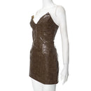 The Mirabelle | Strapless Faux-Leather Party Mini Dress