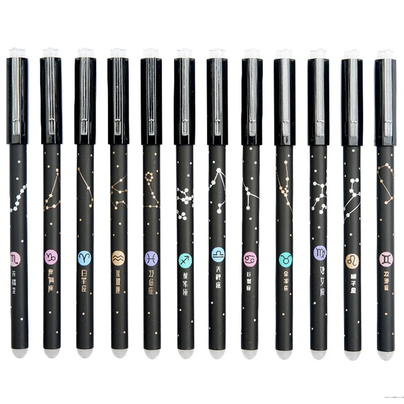 Haile Erasable Gel Pen set 0.5mm Refill Blue Black ink Washable Handle Cute Ballpoint Pens Rods Writing Kawaii Stationery