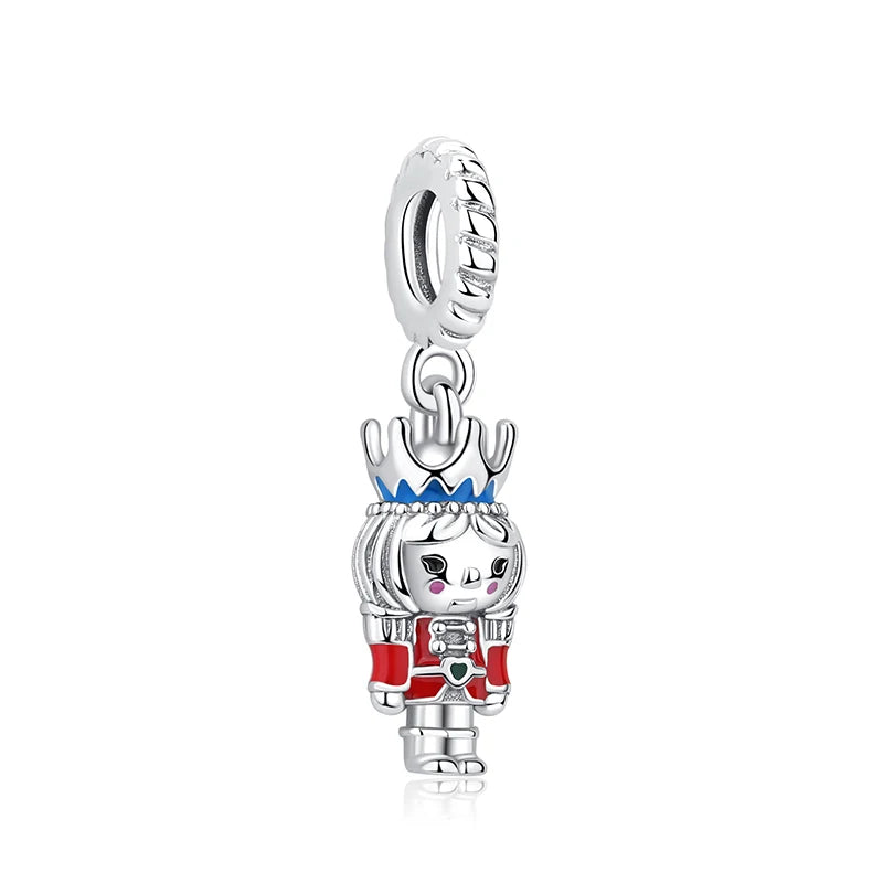 Original 925 Sterling Silver Charms Christmas Santa Reindeer Pendant Beads Fit Pan Brand Bracelets Necklaces Women DIY Jewelry