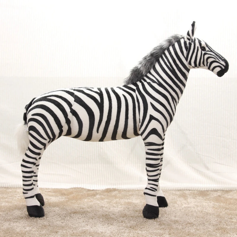 55CM Large Simulation Standing Zebra Striped Animal Dolls Home Photography Props Send Children Birthday Christmas Gifts