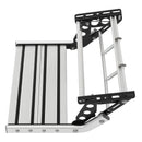 Bymaocar Manual Rv Step with 12v LED Light Aluminum Manual Folding Rv Step Rv Camper Step