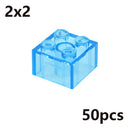 MOC Transparent Thick Building Blocks 1x1 1x2 2x2 2x4 Dots Clear Brick Figures Educational Creative Toy for Kid Compatible Brand