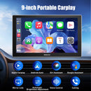 ESSGOO 9 Inch Touch Screen Portable Car Stereo Radio Wireless Apple Carplay Android Auto USB TF Bluetooth Mirror Link