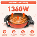 6L Household Hot Pot 1360W 220V Electric Boiling Pot Frying Pan Stew Pot 2 Compartments Non Stick Hotpot Temperature Adjustable