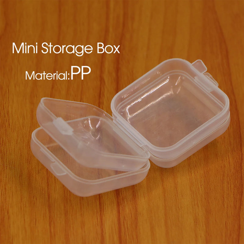 Mini Clear Plastic Storage Box for Home Earrings Necklace Jewelry Organizer Cases Multifunction Transparent Dustproof Container