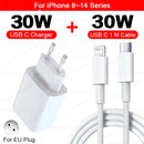 PD 30W For Apple Fast Charger For iPhone 15 11 12 13 14 Pro Max XR X XS Max 8 Plus Phone Charger Cable Fast Charging Accessories