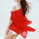 2023 Neu einfarbig Herbst Damen Sommer Sexy Strandbekleidung Bikini Strandkleid Bikini Bademode Überwurf Leinen Damen großer Schal