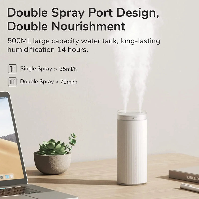 JISULIFE Small Humidifiers 500ml Desk Humidifier Night Light Function Quiet Operation Electric Aroma Diffuser Air Car Humidifier