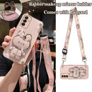 Handy-Kaninchen-Halterung für Umhängeband mit Galvanisierung für Samsung Galaxy A14 A21S A20S A22 A23 A24 A25 A31 A42 A32 A33 A34 Hülle