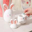 Hoppy Bunny - Eared Easter Egg Candle Jar Silicone Molds for Cement Handmade Storage Box Molds for Concrete Easter Home Decor