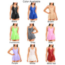 Womens Dresses Tank Dress Glossy Stretchy Sleeveless Solid Color Athletic Tennis Dress Nightwear Porno Clubwear Exotic Dresses